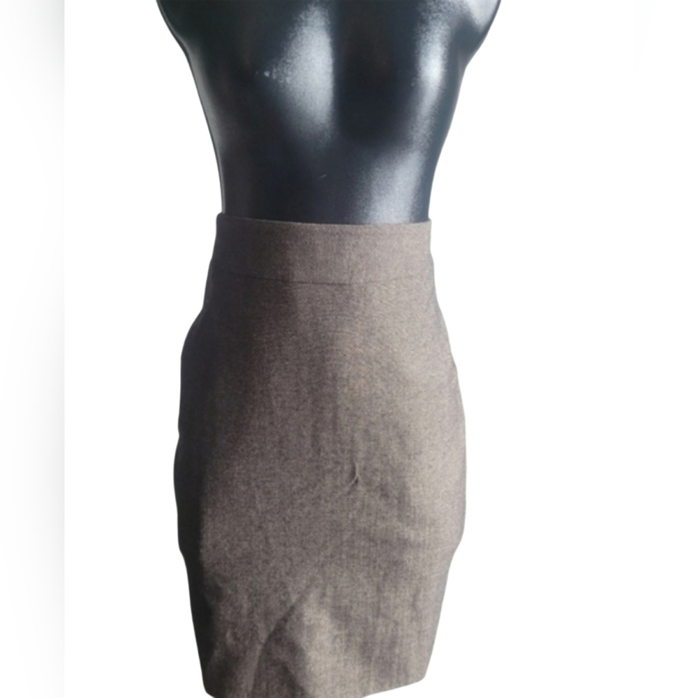 Le Chateau Wool Blend Herringbone Patterned Pencil Skirt Size 7/8